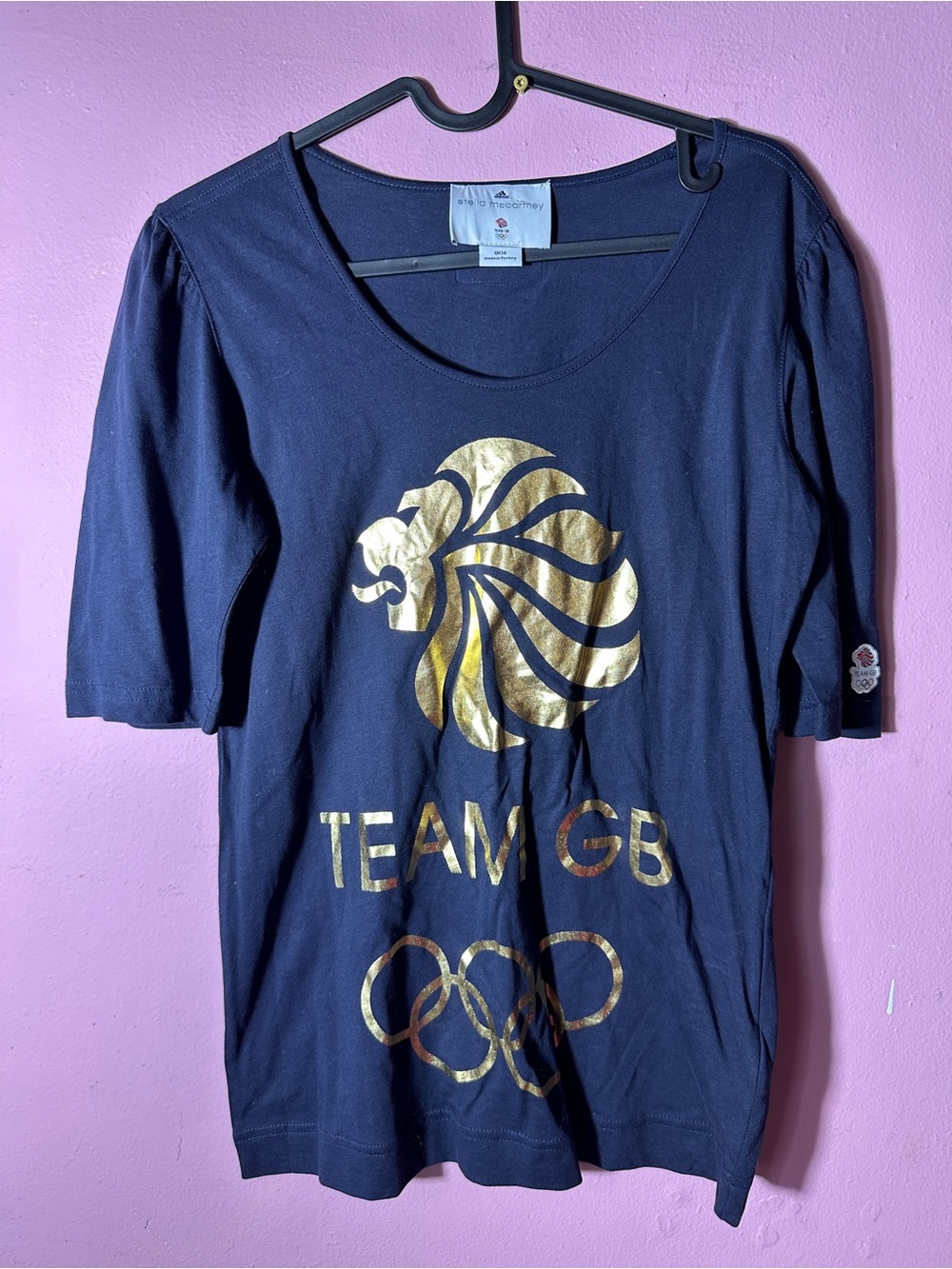 Stella McCartney limited Great Britain Olympic uniform Navy Short 3/4 Sleeve Tee